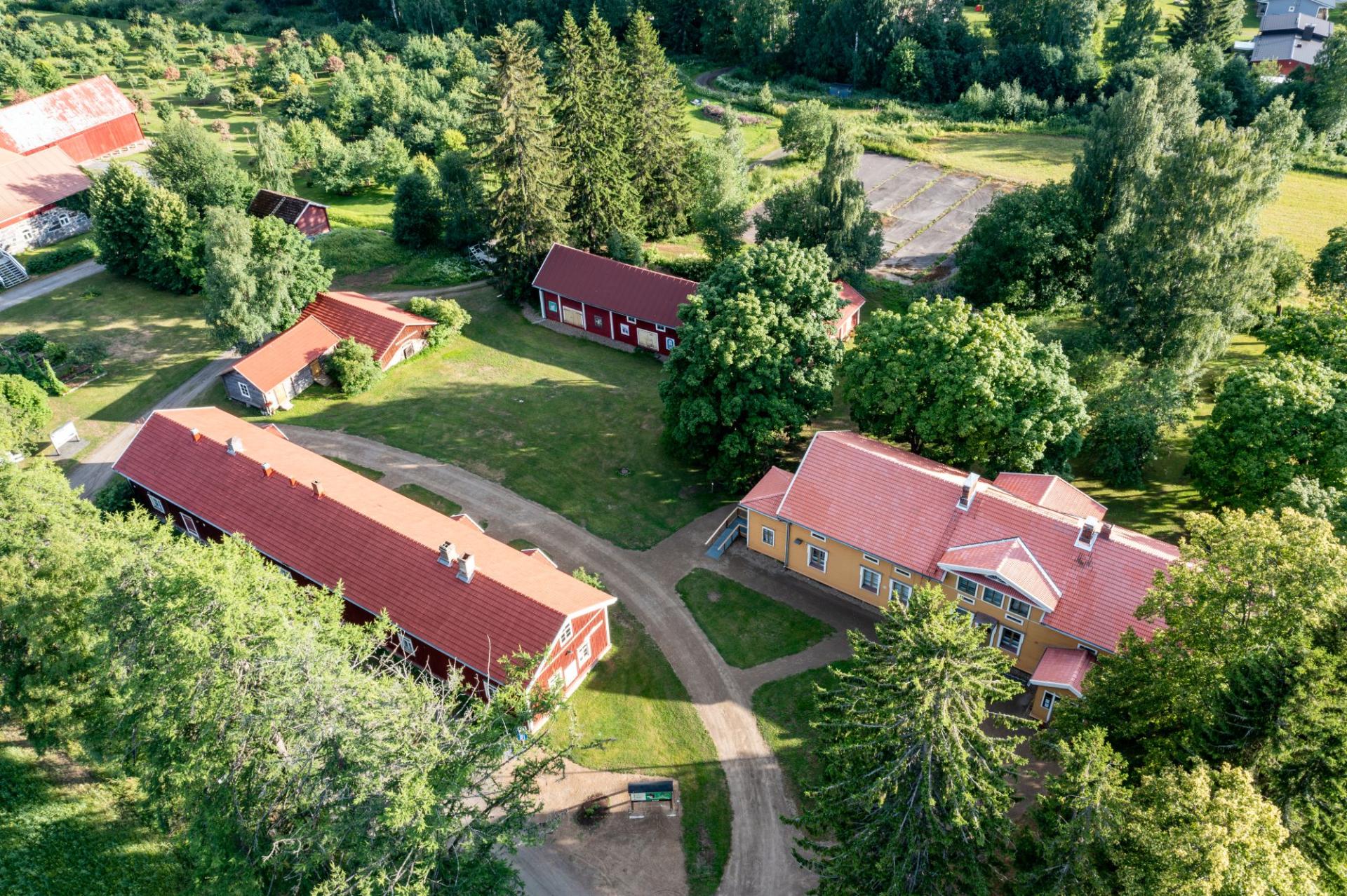 Partalan museoalue ylhäältä nähtynä